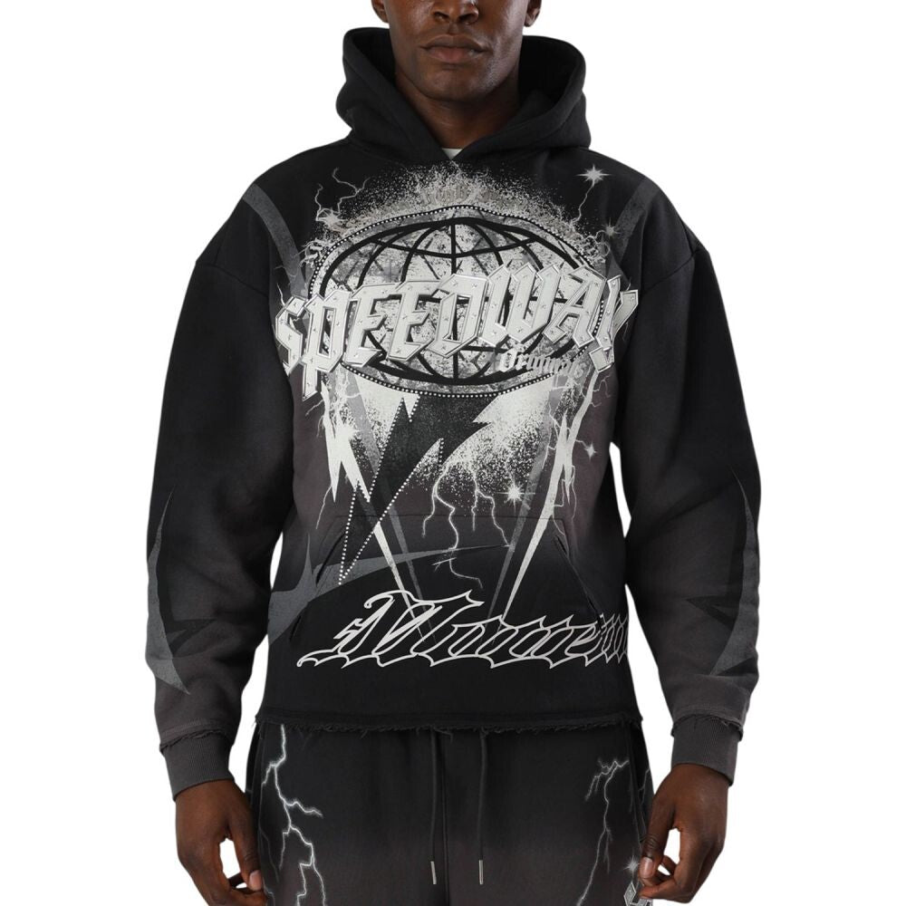 Smoke Rise Speedway Dip Dye Men's Hoodie Black fo26f554-1xz