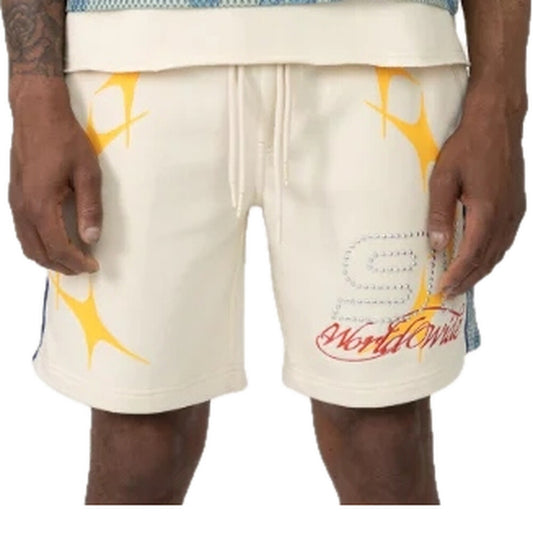 Smoke Rise Limitless 2-Fer Fleece Men's Shorts Ecru fs26s454-ecru