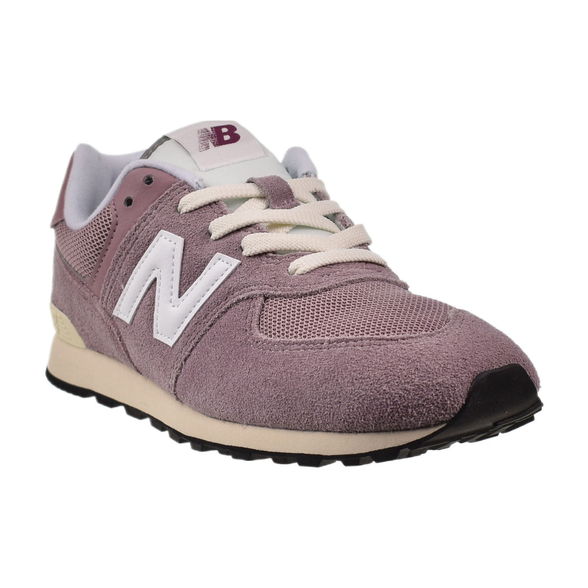 New Balance 574 Big Kid's Shoes Purple-White