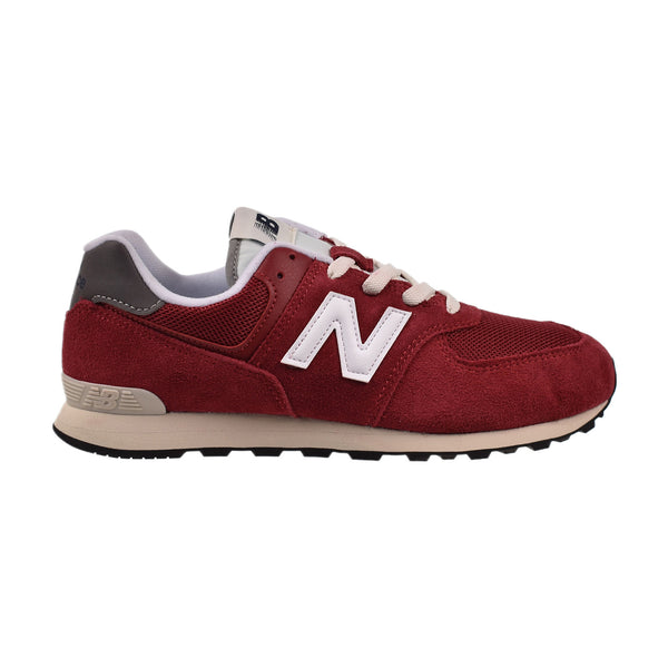 New Balance 574 Big Kid's Shoes Crimson-White