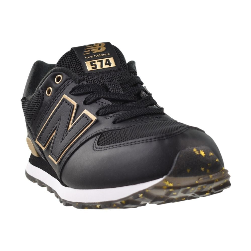 New Balance 574 Big Kids' Shoes Black/Beige/Gold Glitter gc574-gl