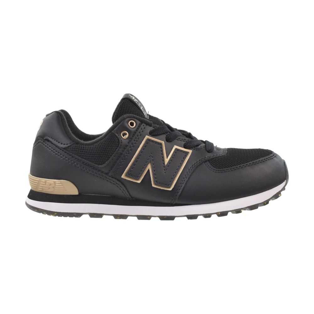 New Balance 574 Big Kids' Shoes Black/Beige/Gold Glitter gc574-gl