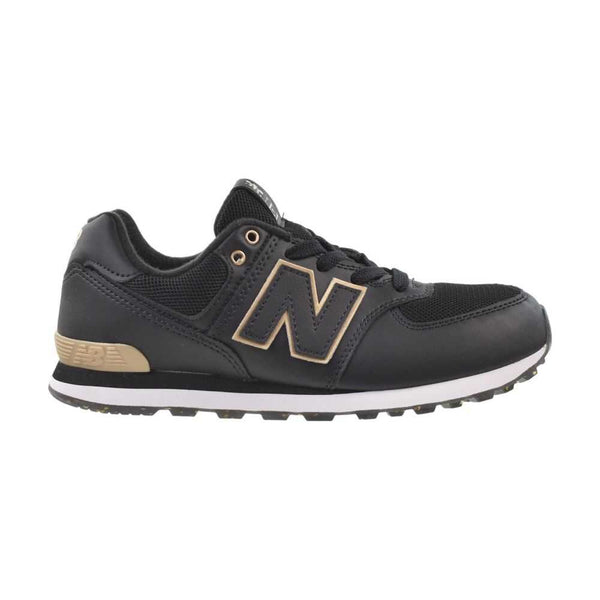 New Balance 574 Big Kids' Shoes Black/Beige/Gold Glitter gc574-gl