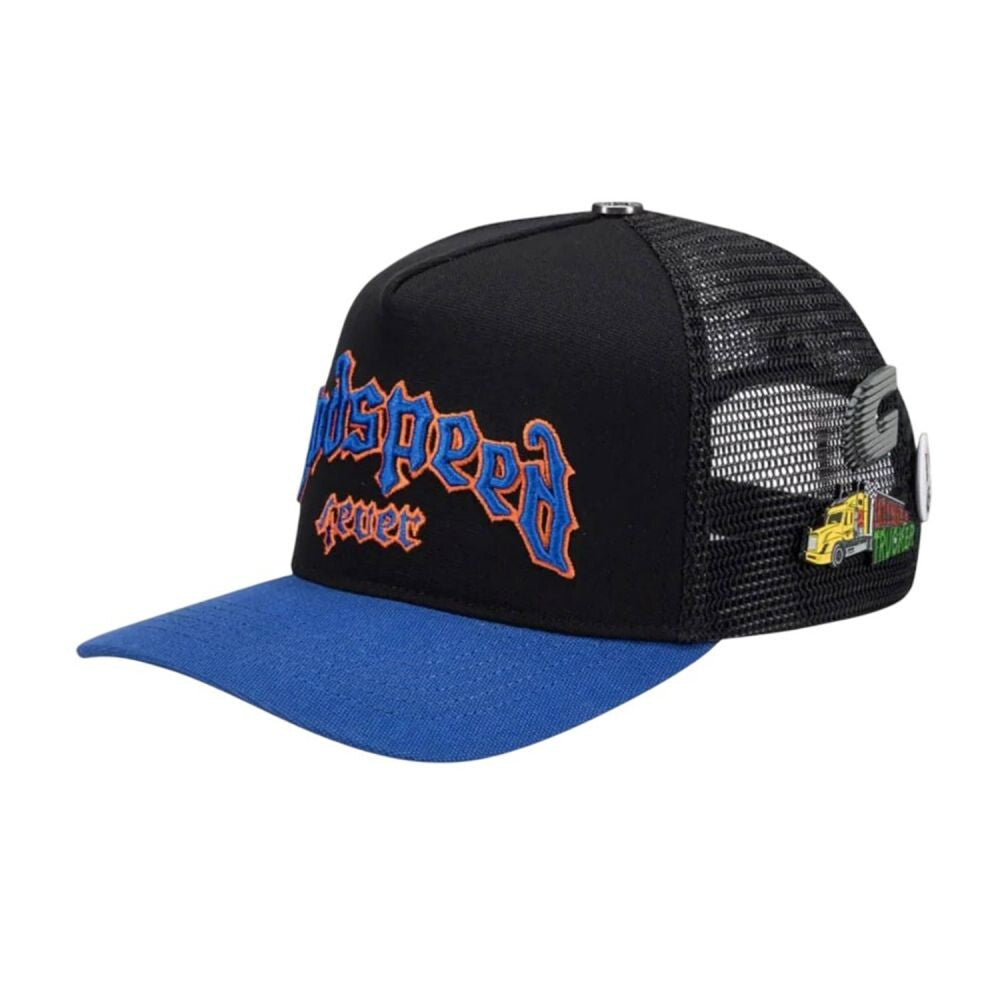 Godspeed Forever Trucker Men's Snapback Hat Black/Blue/Orange gdspd13-bo