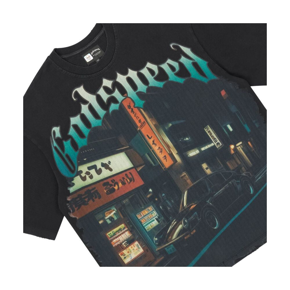 Godspeed Pit Stop Tokyo Men's T-Shirt Black Wash gdspd25-bw