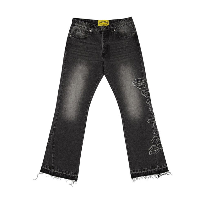 Godspeed OG Logo Flared Denim Stitched Men's Jeans Grey Wash gdspd26-gw