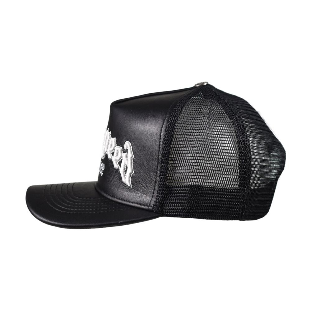 Godspeed Forever Premium Leather Trucker Men's Snapback Hat Black gdspd27-bl