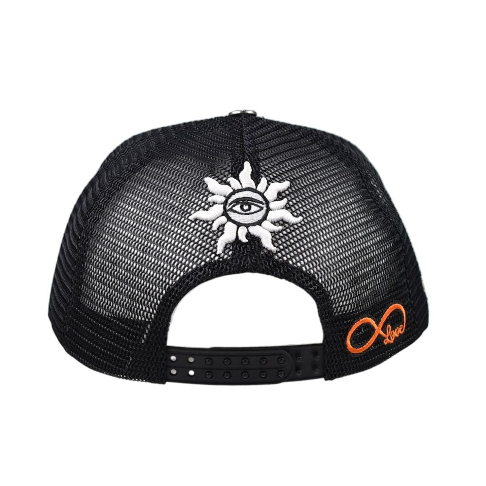 Godspeed Forever Premium Leather Trucker Men's Snapback Hat Black gdspd27-bl