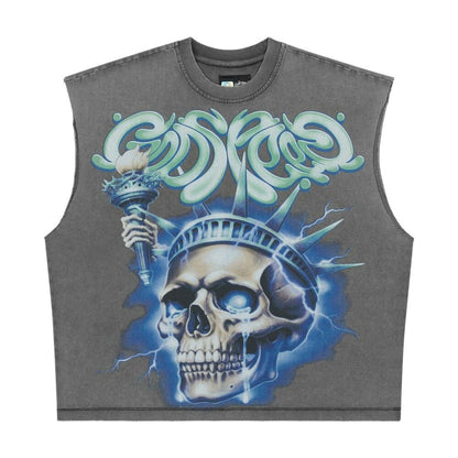Godspeed Liberty Tears Sleeveless Men's T-Shirt Grey Wash gdspd38-gw