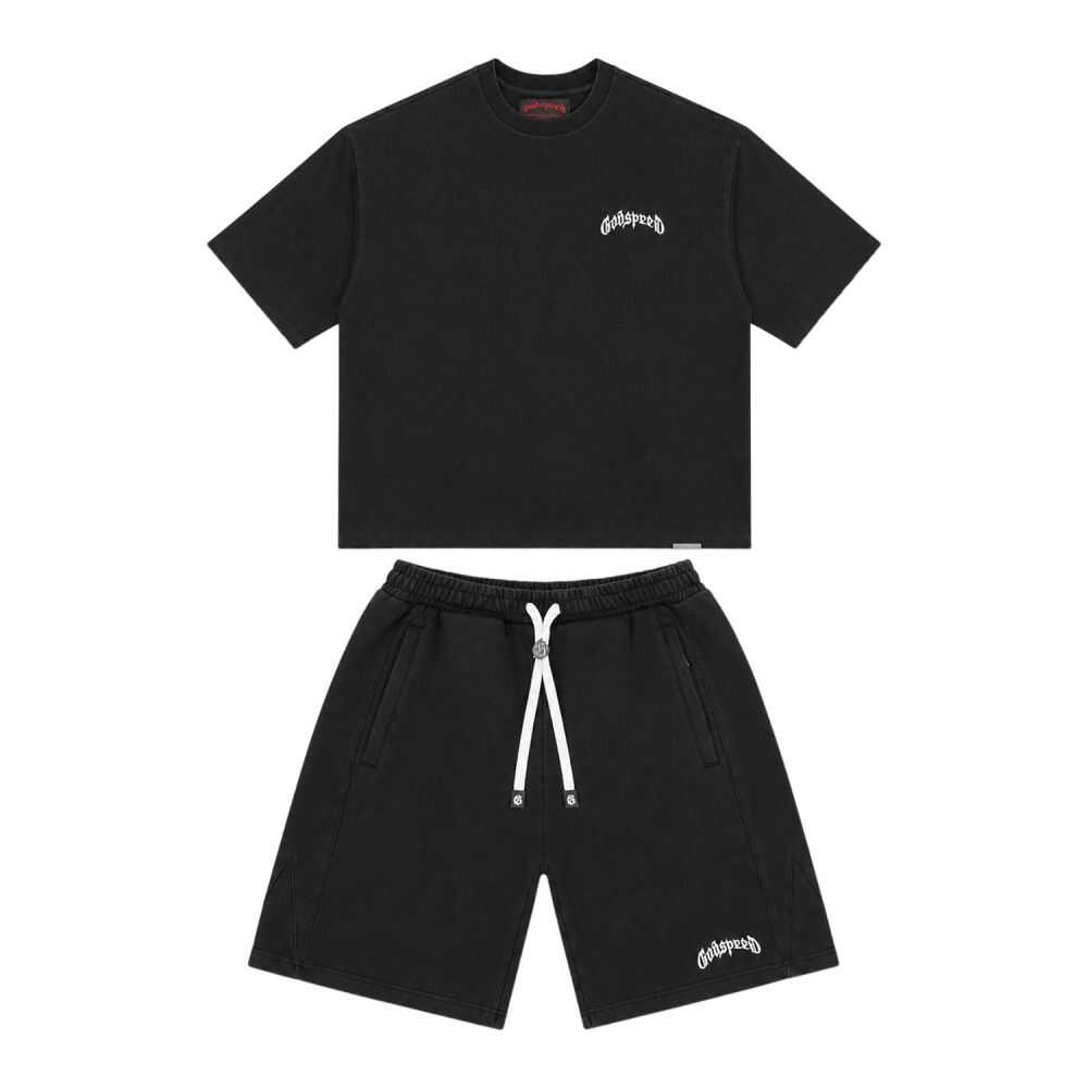 Godspeed Vital Men's T-Shirt and Short Set Black Wash gdspd53-bw