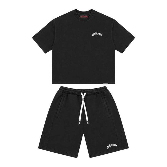 Godspeed Vital Men's T-Shirt and Short Set Black Wash gdspd53-bw