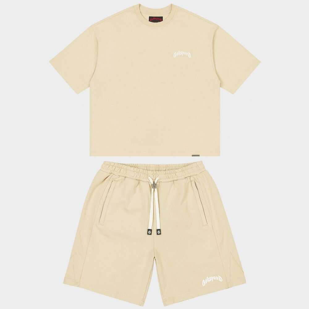 Godspeed Vital Men's T-Shirt and Short Set Oat Milk gdspd53-om