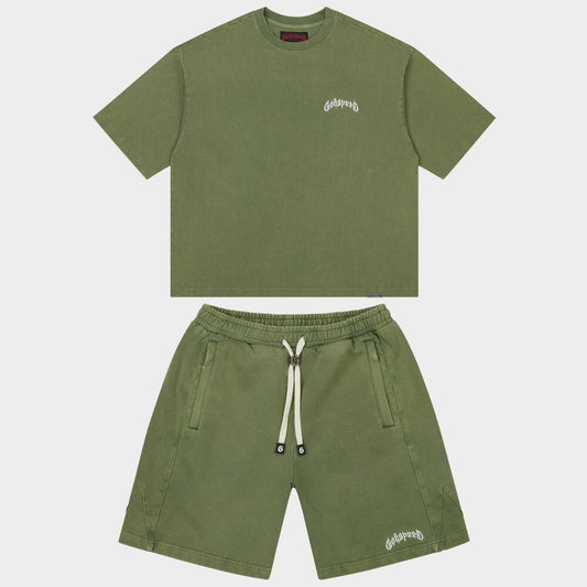 Godspeed Vital Men's T-Shirt and Short Set Olive Washed gdspd53-ow