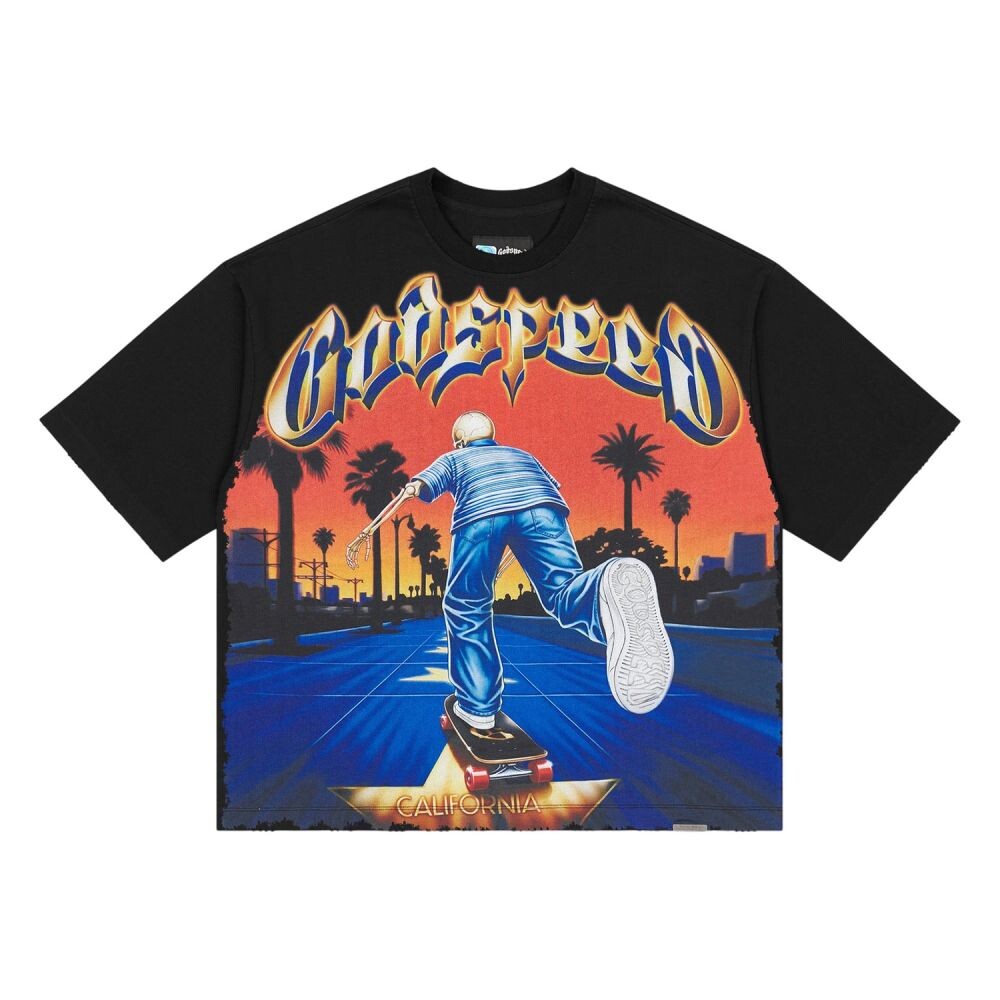 Godspeed Kick Push Men's T-Shirt Black gdspd60-bk