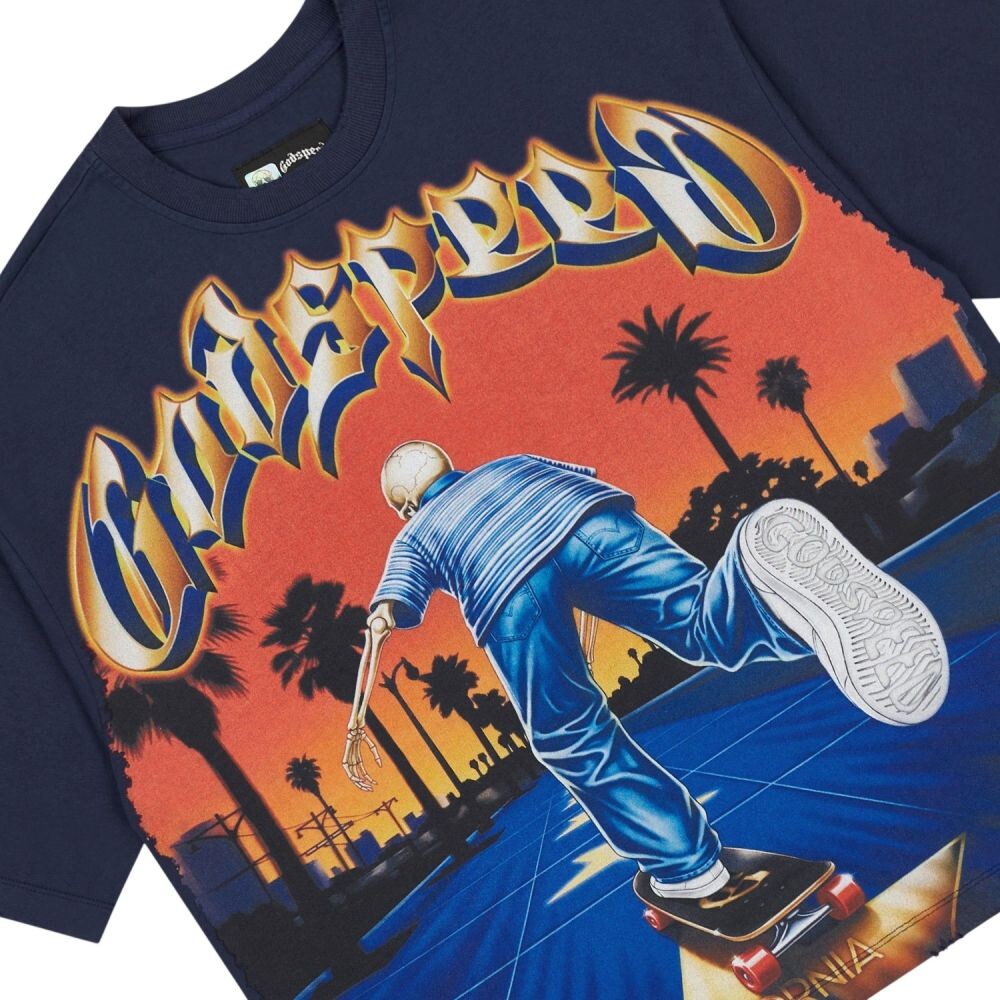 Godspeed Kick Push Men's T-Shirt Navy gdspd60-nv