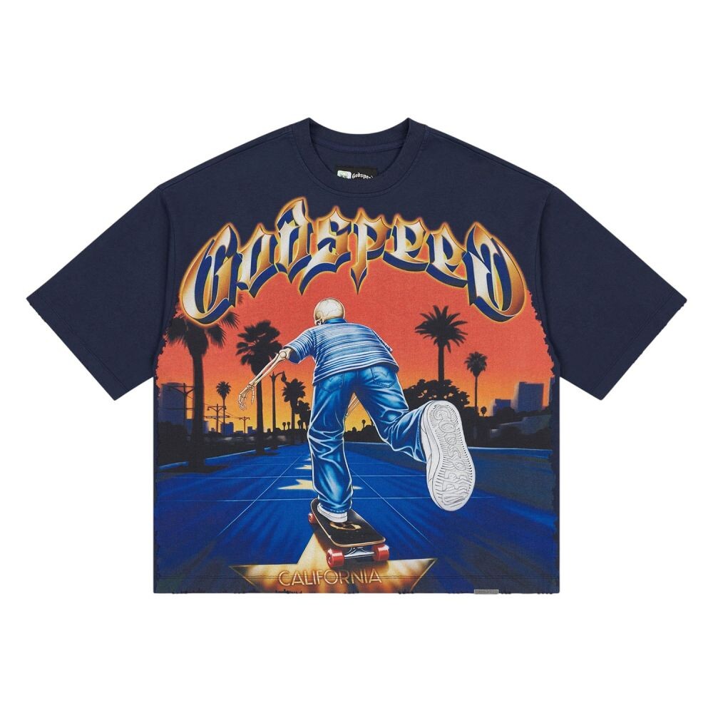 Godspeed Kick Push Men's T-Shirt Navy gdspd60-nv