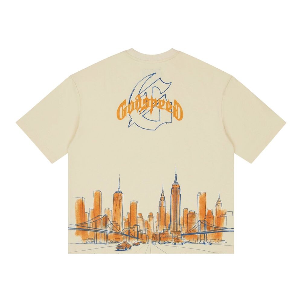 Godspeed New York Skyline Men's T-Shirt Bone gdspd62-bn