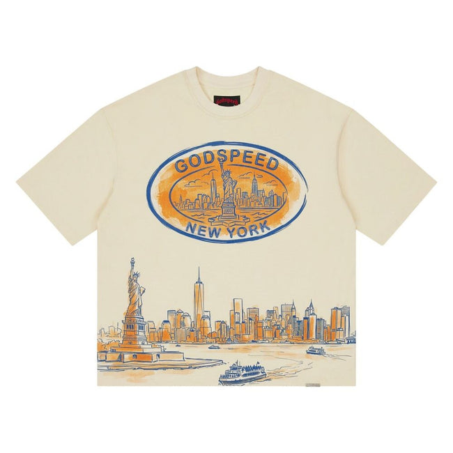 Godspeed New York Skyline Men's T-Shirt Bone gdspd62-bn