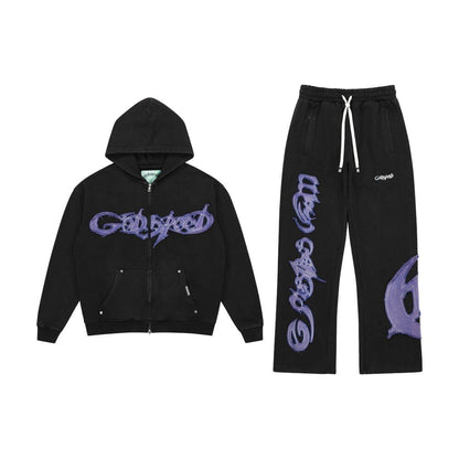 Godspeed Raw Import Men's Sweatsuit Black/Blue gdspd68-bb