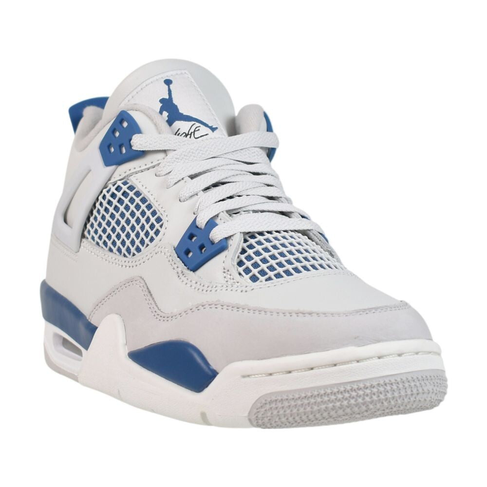 Air Jordan 4 Retro (GS) Big Kids' Shoes Off White/Military Blue hf4281-141