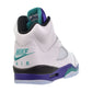 Air Jordan 5 Retro OG Men's Shoes White/Grape Ice-New Emerald hq7978-100