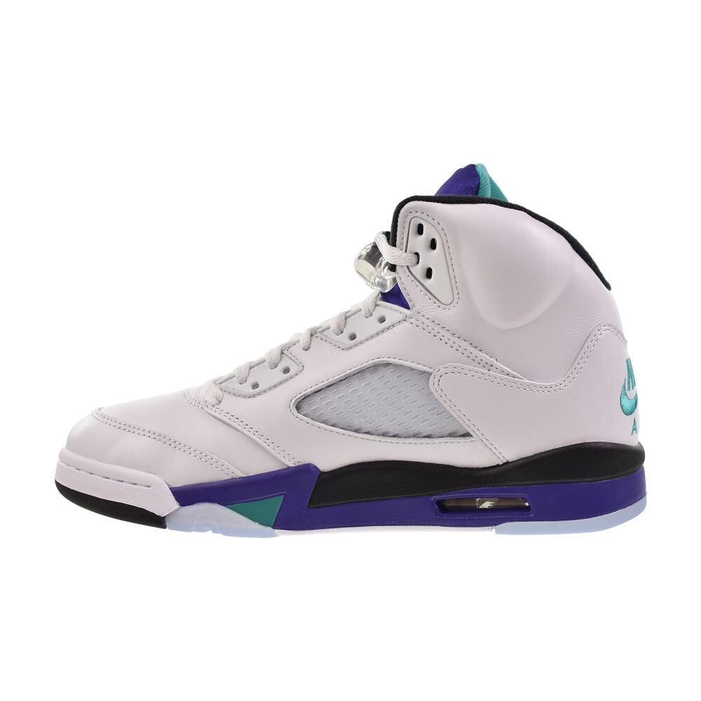 Air Jordan 5 Retro OG Men's Shoes White/Grape Ice-New Emerald hq7978-100