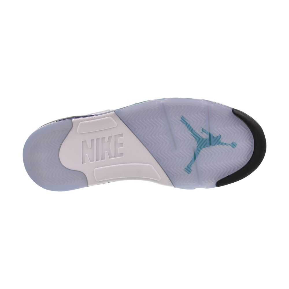Air Jordan 5 Retro OG Men's Shoes White/Grape Ice-New Emerald hq7978-100