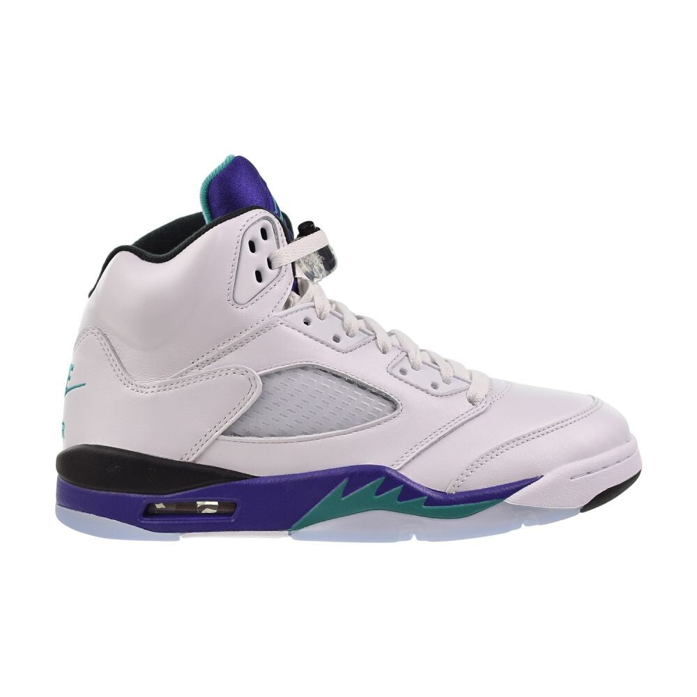 Air Jordan 5 Retro OG Men's Shoes White/Grape Ice-New Emerald hq7978-100