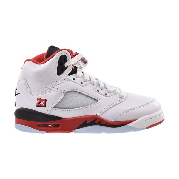 Jordan 5 Retro OG (GS) Big Kids' Shoes White/Fire Red-Black hq7980-101