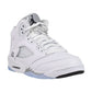 Air Jordan 5 Retro Big Kids' Shoes White/Black-Metallic Silver hq7980-103