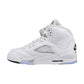 Air Jordan 5 Retro Big Kids' Shoes White/Black-Metallic Silver hq7980-103
