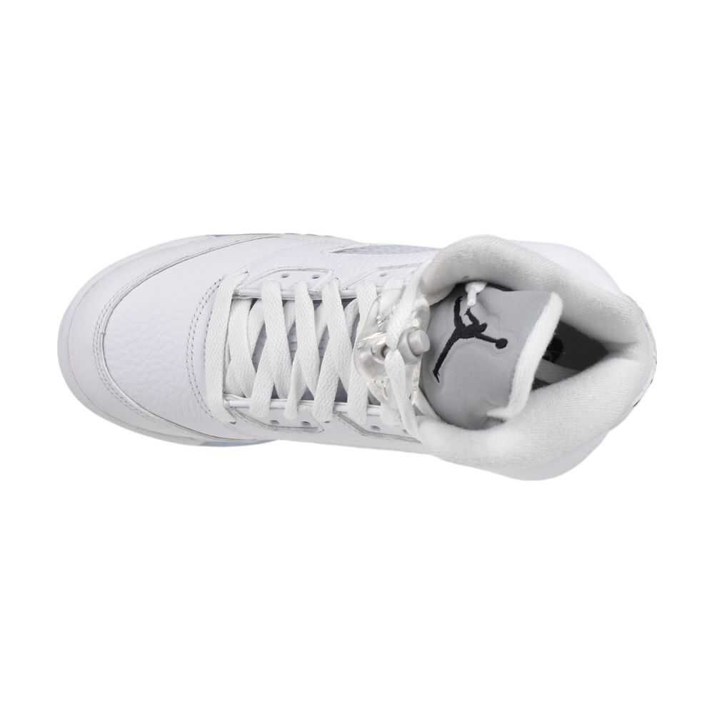 Air Jordan 5 Retro Big Kids' Shoes White/Black-Metallic Silver hq7980-103