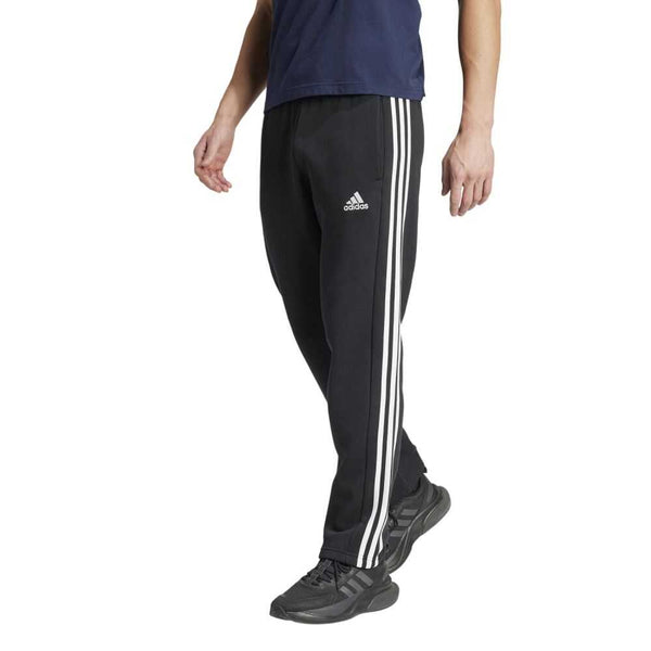 Adidas Essentials 3-Stripes Open Hem Fleece Men's Pants Black ib4039-black