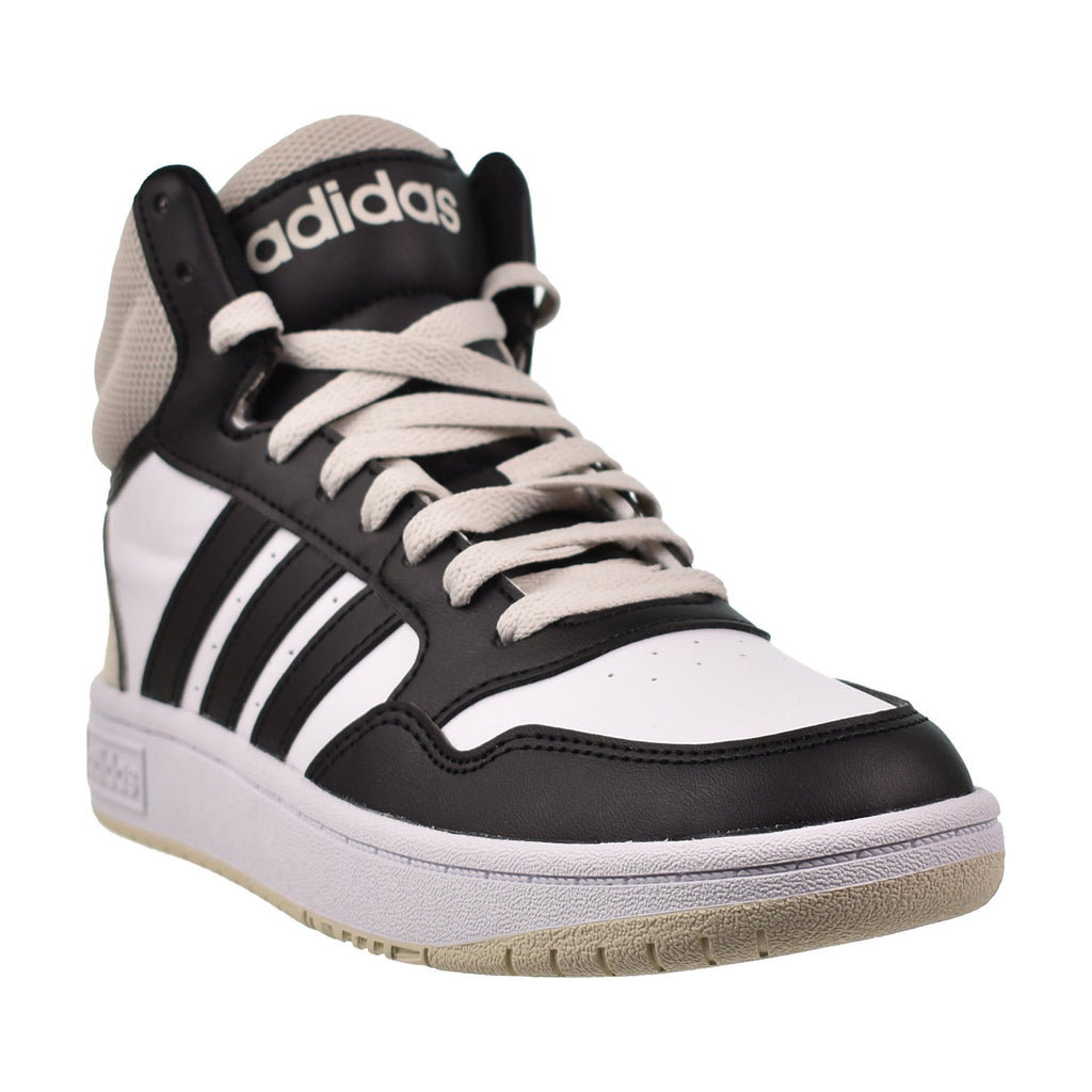 Adidas Hoops 3.0 Mid Kids' Shoes White-Black-Beige Adidas Hoops 3.0 Mid Kids' Shoes White-Black-Beige