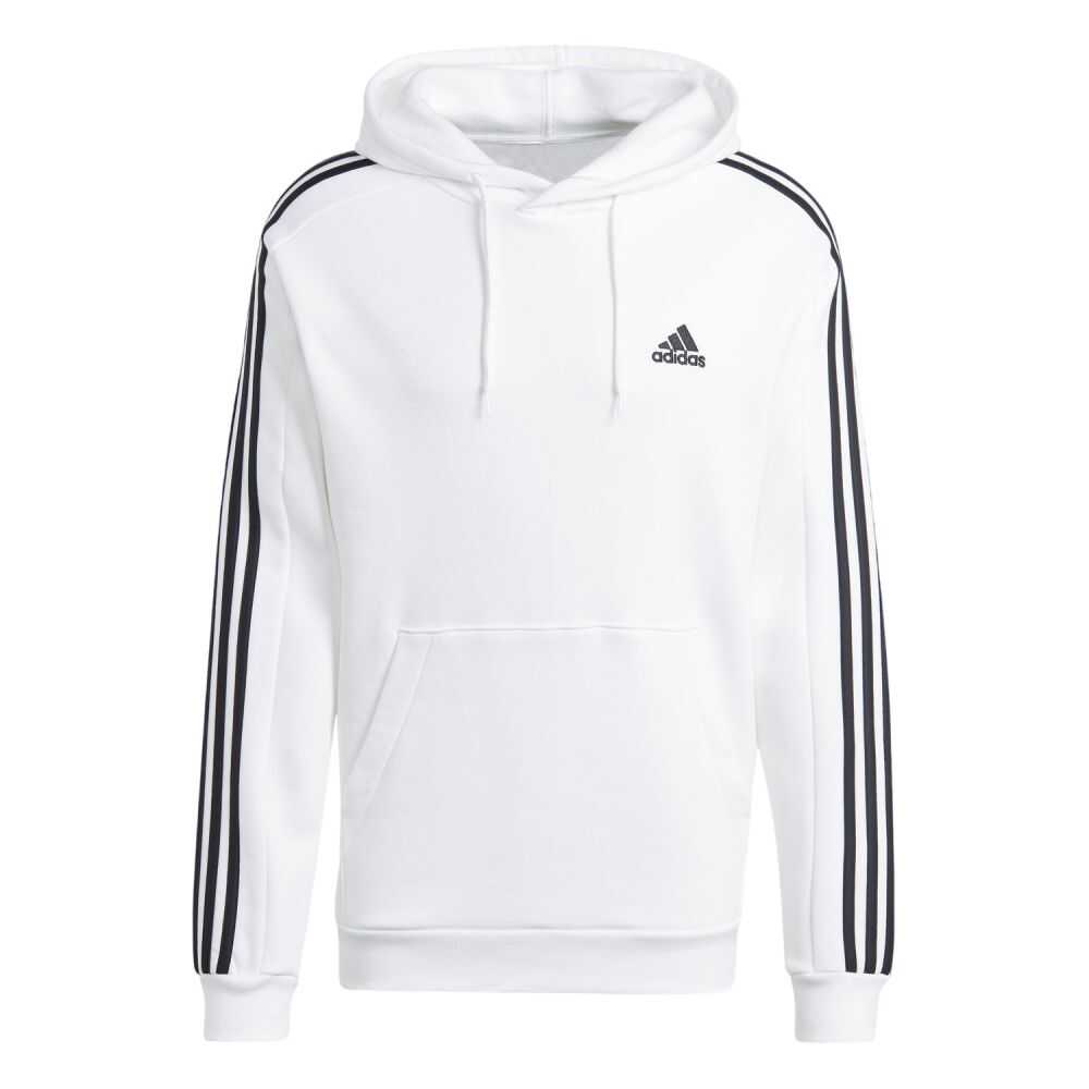 Adidas Essentials Fleece 3 Stripes Men's Hoodie White ij6476-white