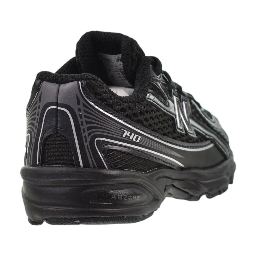 New Balance 740 Bungee Lace Toddlers' Shoes Black/Silver iz740-bm