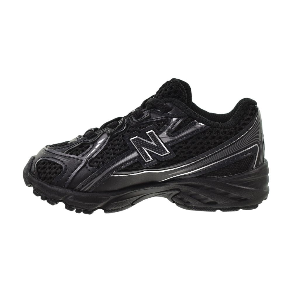 New Balance 740 Bungee Lace Toddlers' Shoes Black/Silver iz740-bm
