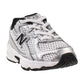 New Balance 740 Bungee Lace Toddler Shoe White/Silver Metallic iz740-nw