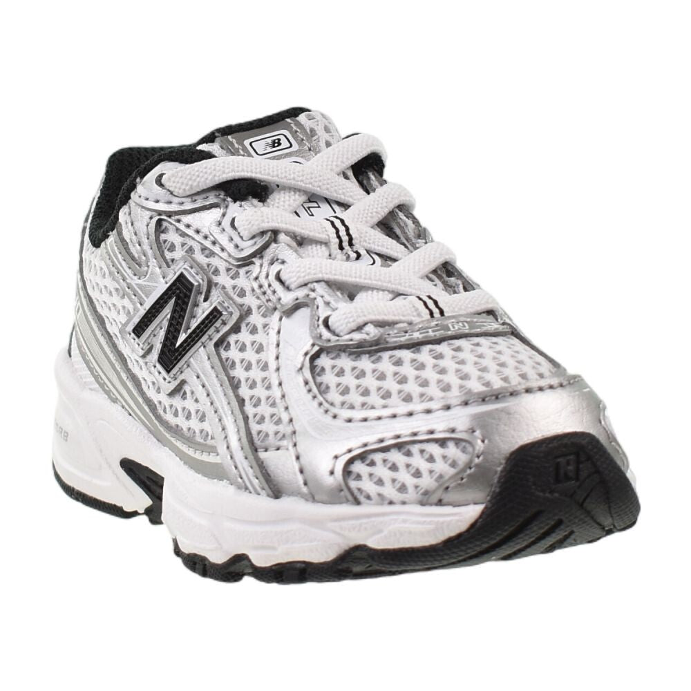New Balance 740 Bungee Lace Toddler Shoe White/Silver Metallic iz740-nw