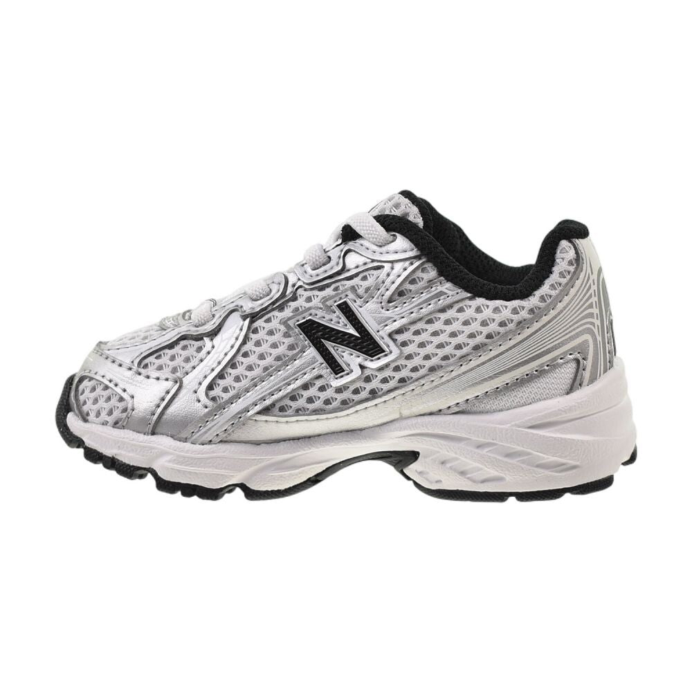 New Balance 740 Bungee Lace Toddler Shoe White/Silver Metallic iz740-nw
