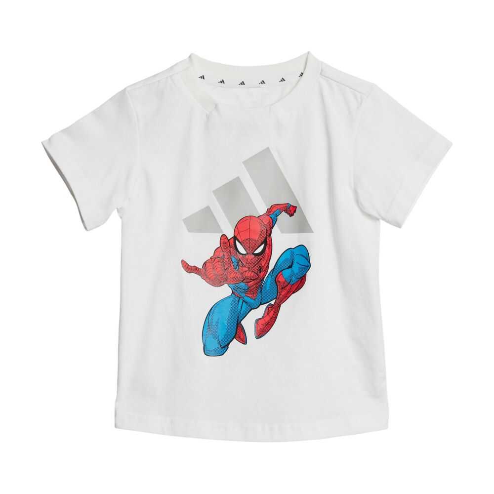 Adidas Marvel Spider-Man Tee-Short Toddlers' Set White/Grey Two jf3629-wg
