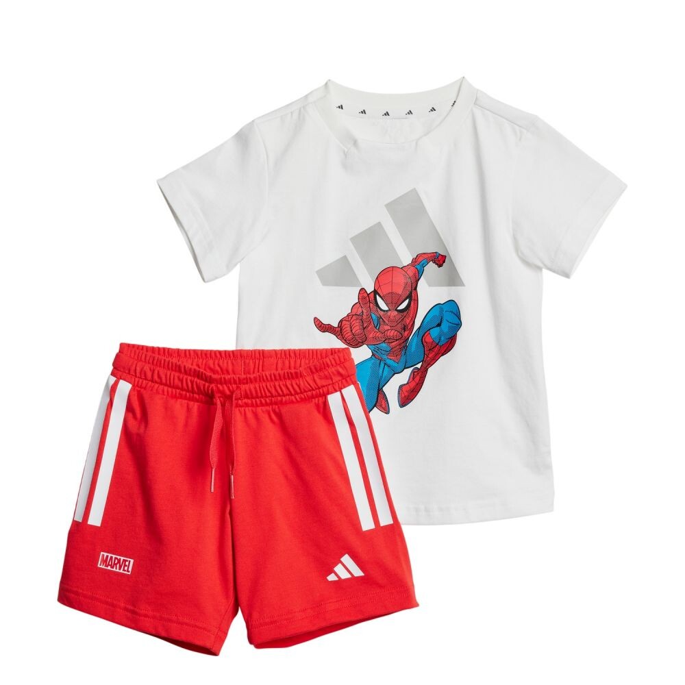 Adidas Marvel Spider-Man Tee-Short Toddlers' Set White/Grey Two jf3629-wg