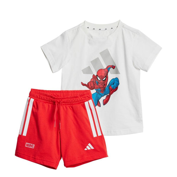 Adidas Marvel Spider-Man Tee-Short Toddlers' Set White/Grey Two jf3629-wg