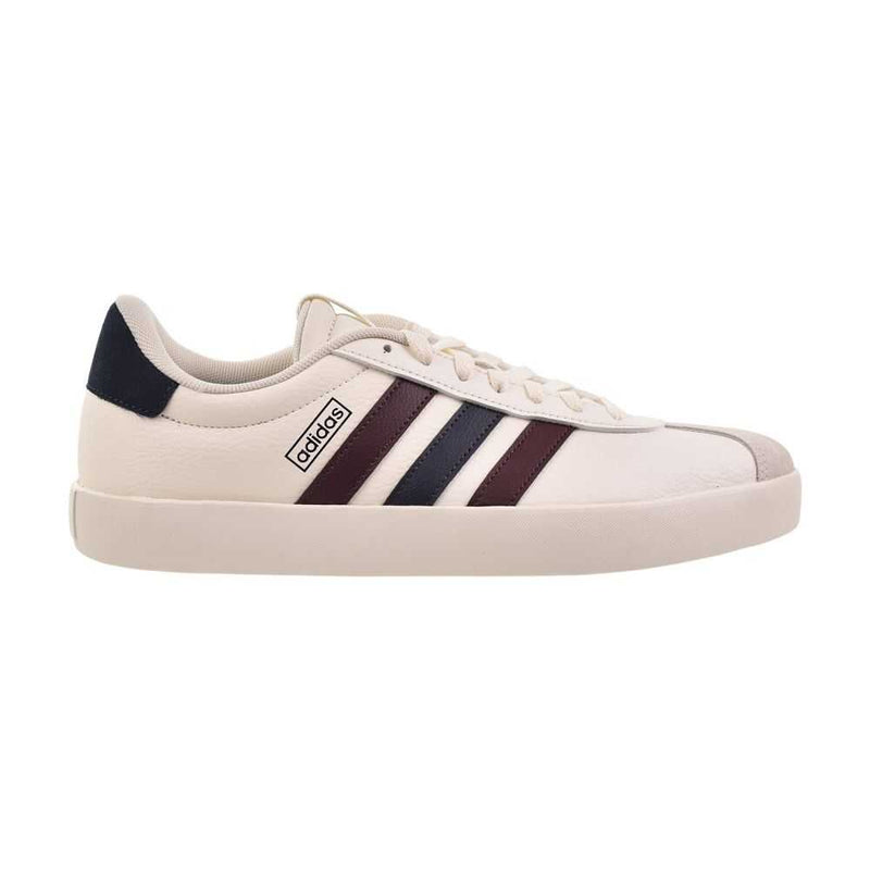 Adidas VL‎ Court 3.0 Shoes Mens Sz 10 Cream/Burgundy Leather Sneakers JI1755 Adidas Vl Court 3.0 Cream/Burgundy Sneakers JI1755: A Deep  main image 4