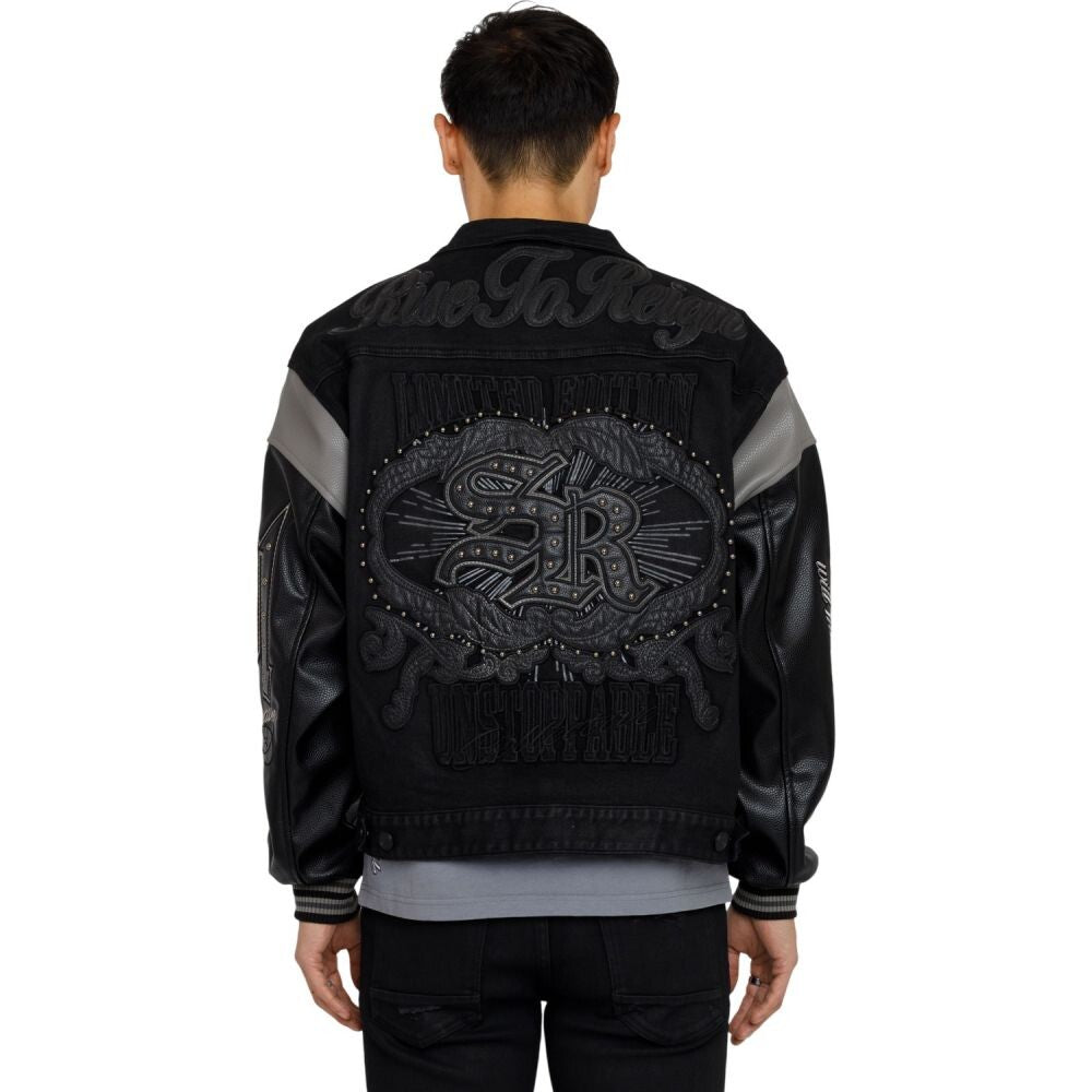 Smoke Rise To Reign Trucker Men's Jacket Glow Black jj26f545-glowblack