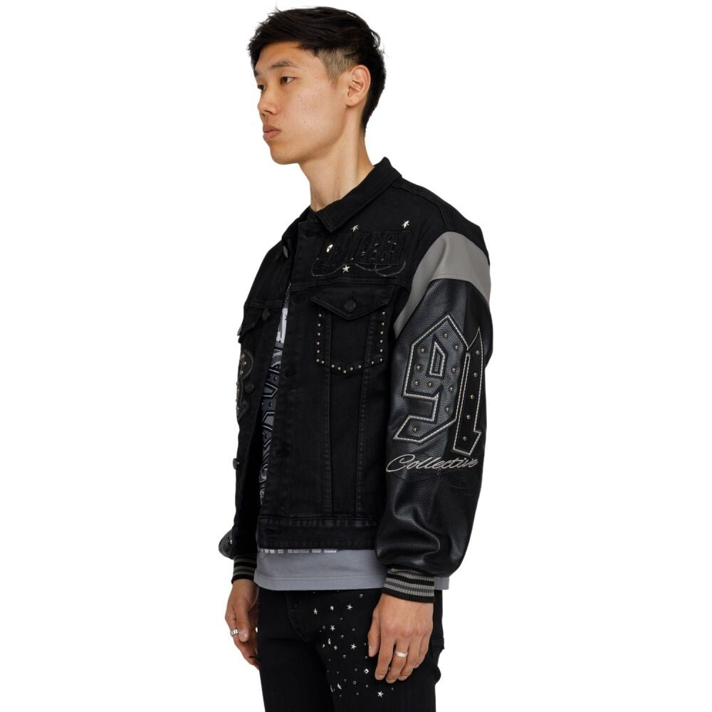 Smoke Rise To Reign Trucker Men's Jacket Glow Black jj26f545-glowblack