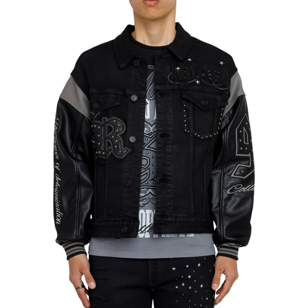 Smoke Rise To Reign Trucker Men's Jacket Glow Black jj26f545-glowblack