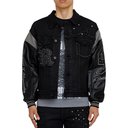 Smoke Rise To Reign Trucker Men's Jacket Glow Black jj26f545-glowblack