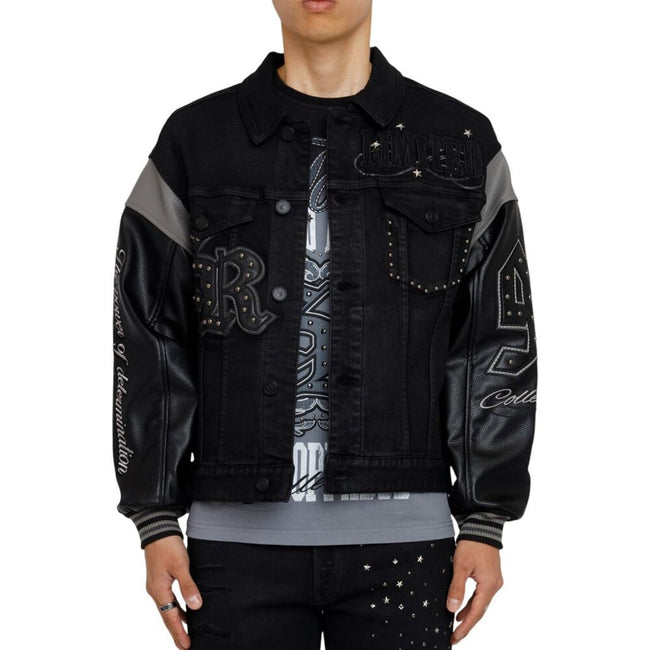 Smoke Rise To Reign Trucker Men's Jacket Glow Black jj26f545-glowblack