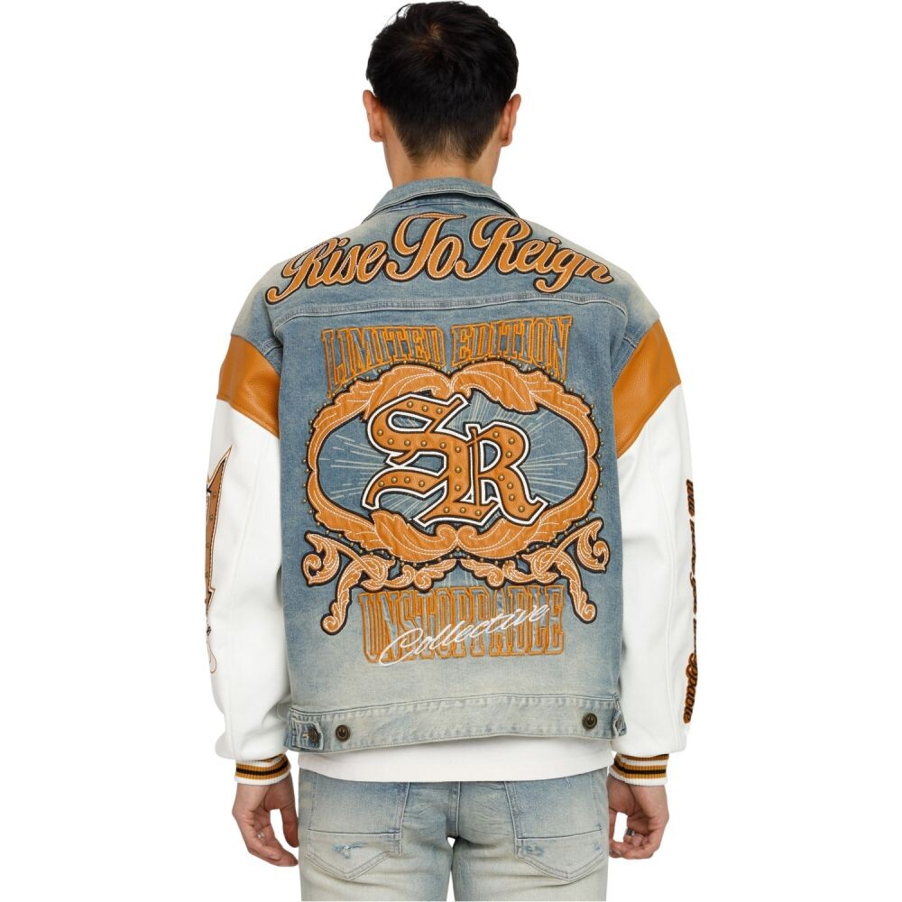 Smoke Rise To Reign Trucker Men's Jacket Owens Blue jj26f545-owensblue